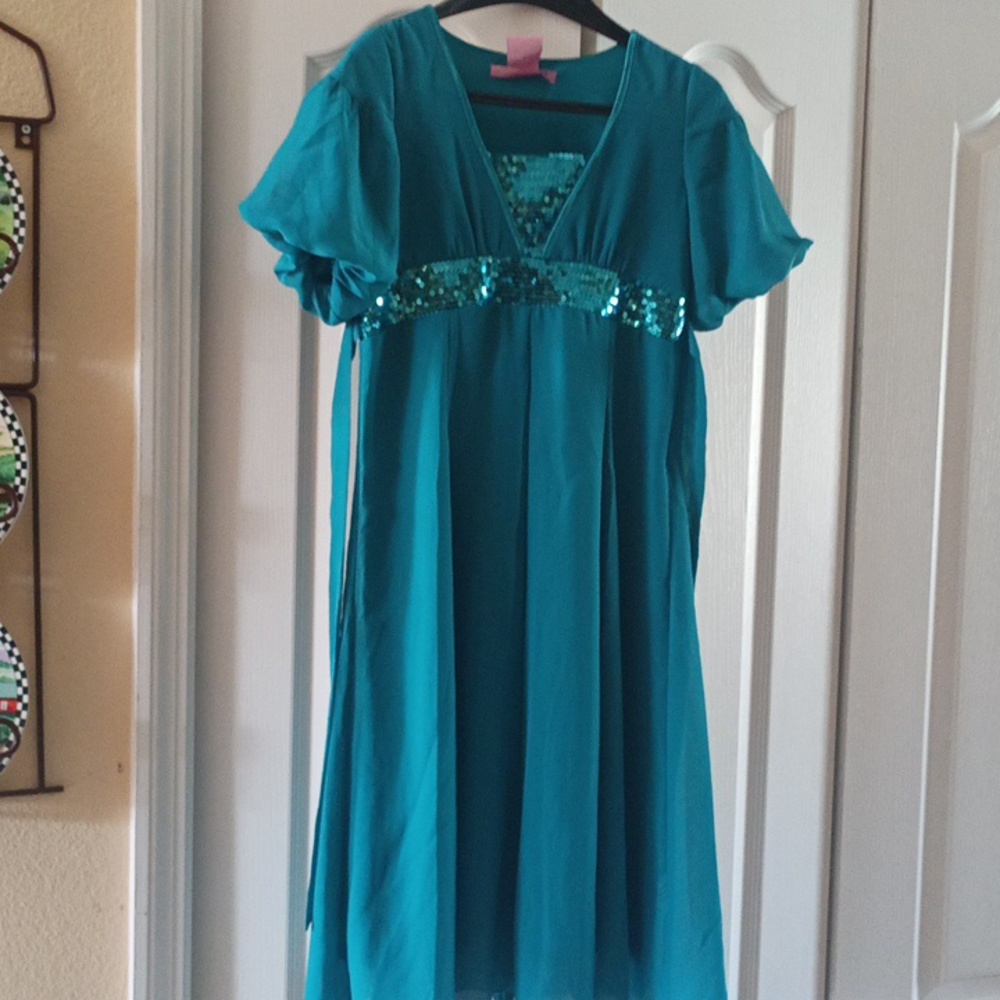 Hype teal dress for girls cute and fancy